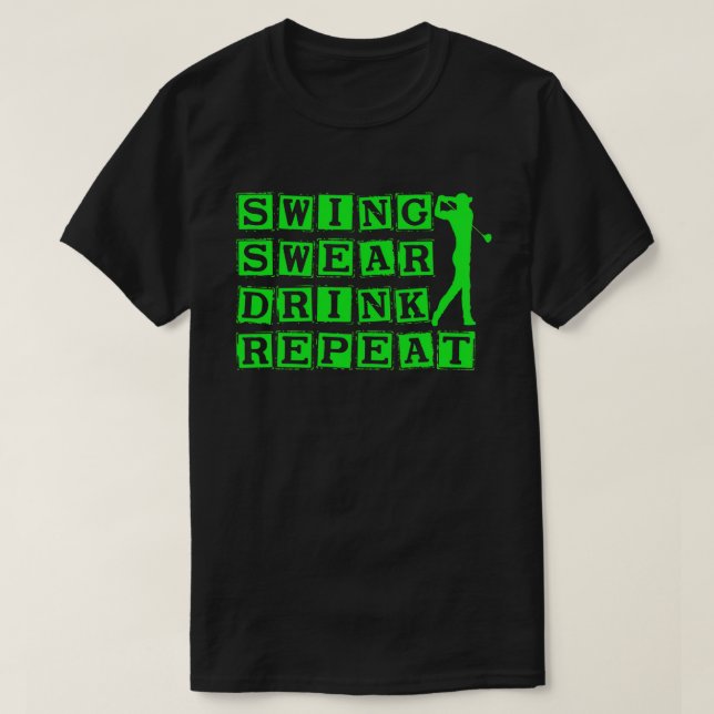 T-shirt Chandail à coudre Boire Aimer Répéter Golf (Design devant)