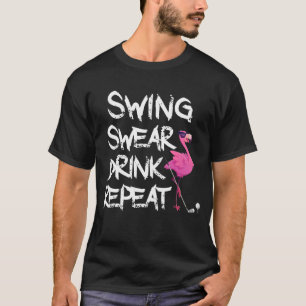 T-shirt Chandail à coudre Boire Répéter Flamant rose Jouer
