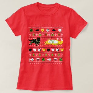 T-shirt chandail de chats moche noël