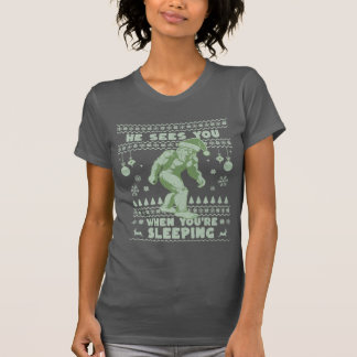 T-shirt Chandail de Noël Bigfoot Sasquatch Santa Claus