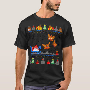 T-shirt Chandail de Noël Emoji Poop Funny