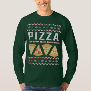 T-shirt Chandail de Noël moche à la pizza