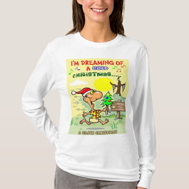 T-shirt Chandail de Noël moche Cajun. femmes (Devant)