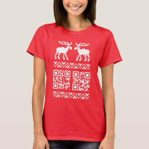 T-shirt Chandail de Noël moche Code QR Bonne année !