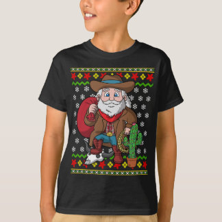 T-shirt Chandail de Noël moche Cowboy de l'Ouest