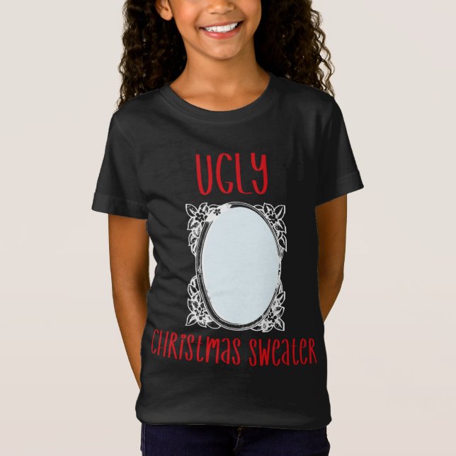 T-Shirt Chandail de Noël moche drôle avec Hommes Miroir Fe (Devant)