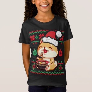 T-Shirt Chandail de Noël moche Kawaii Anime Shiba Inu Eati