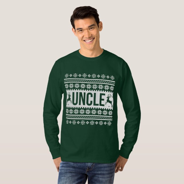 T-shirt Chandail de Noël moche oncle (Devant entier)