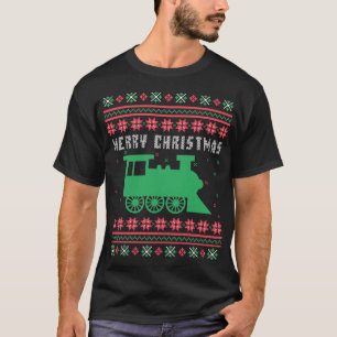 T-shirt Chandail de Noël moche pour locomotives