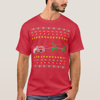 T-shirt Chandail de Noël moche pour pompier