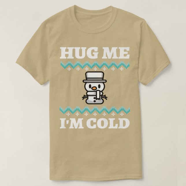 T-shirt Chandail de Noël moche Snowman Ugly Hanoukka Hug M (Design devant)
