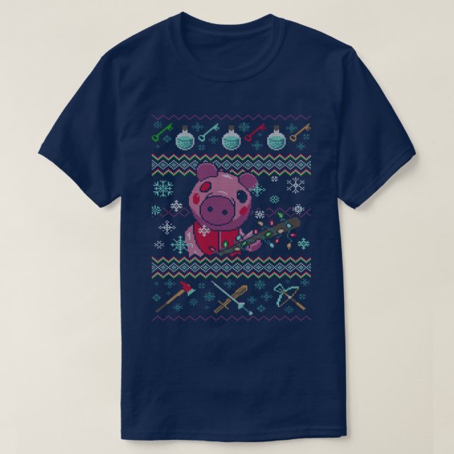 T-shirt Chandail de Noël Piggy (Design devant)
