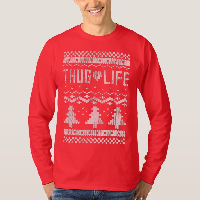 T-shirt Chandail de Noël Thug Life (Devant)