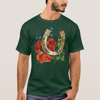 T-shirt Chandail en or et pavots rouges 2