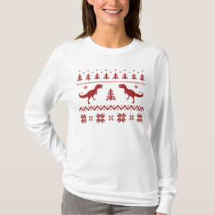 T-shirt Chandail laid de Noël de dinosaure de T-Rex