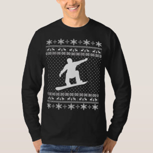 T-shirt Chandail laid de Noël de snowboarding