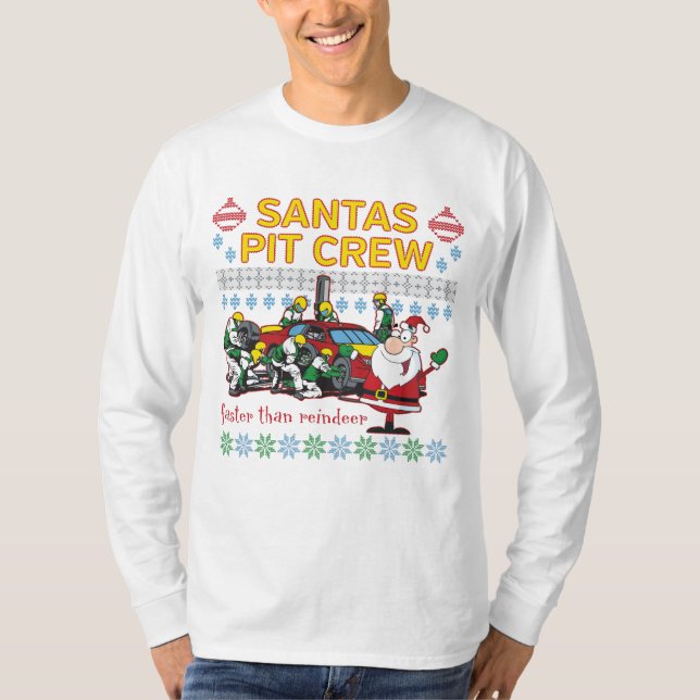 T-shirt Chandail laid de Noël de voiture de course (Devant)