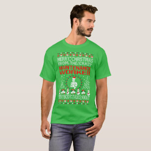 T-shirt Chandail laid d'ouvrier d'entretien de Joyeux Noël