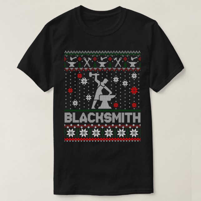 T-shirt Chandail moche de Noël de l'aube de forgeron (Design devant)