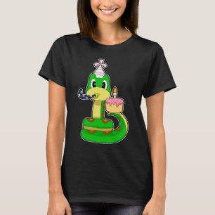 T-shirt Chandelle de gâteau d'anniversaire de serpent