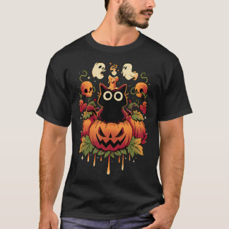 T-shirt Chandelle Halloween Trick - Chat d'Automne
