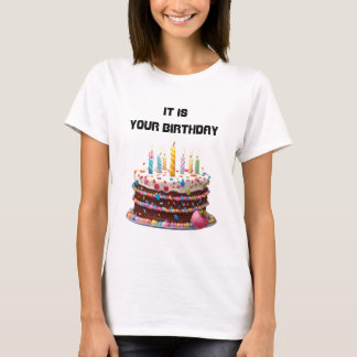 T-shirt Chandelles de gâteau d'anniversaire Personnalisé C