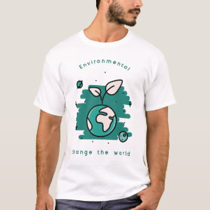 T-shirt Changement Environnemental le Monde Éco Pousse