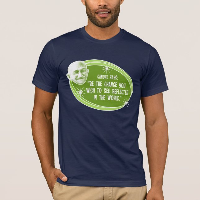 T-shirt Changer la soumission Ghandi (Devant)