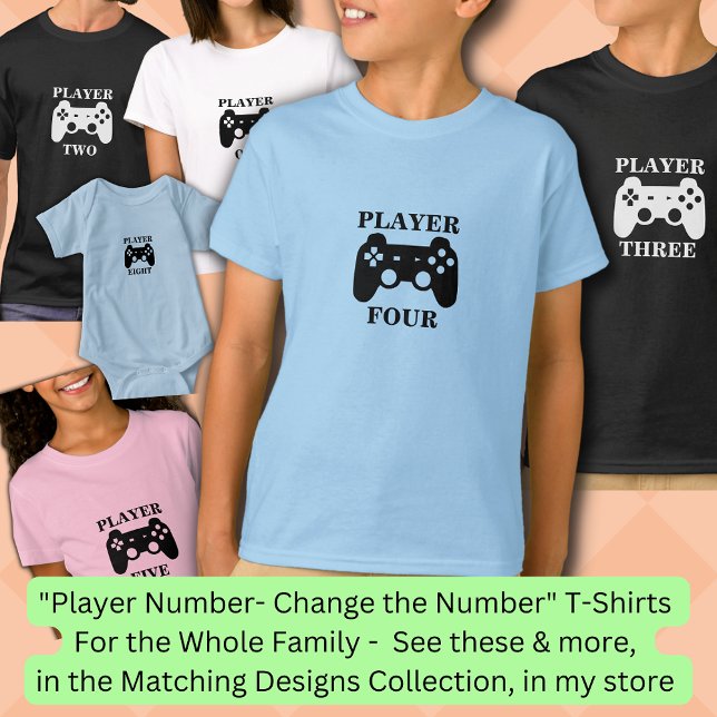 T-shirt Changer le numéro, Joueur quatre correspondant gam (Créateur téléchargé)