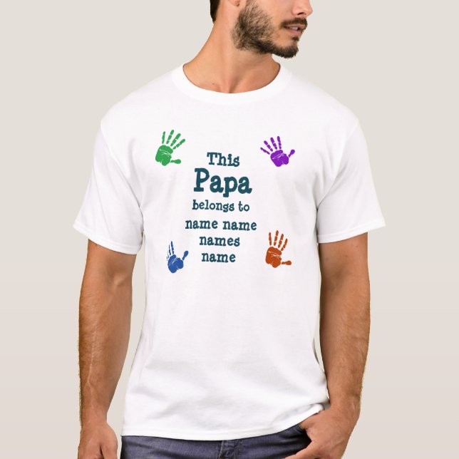 T-shirt Changer TOUS LES Noms Ce Papa appartient à Grand-P (Devant)
