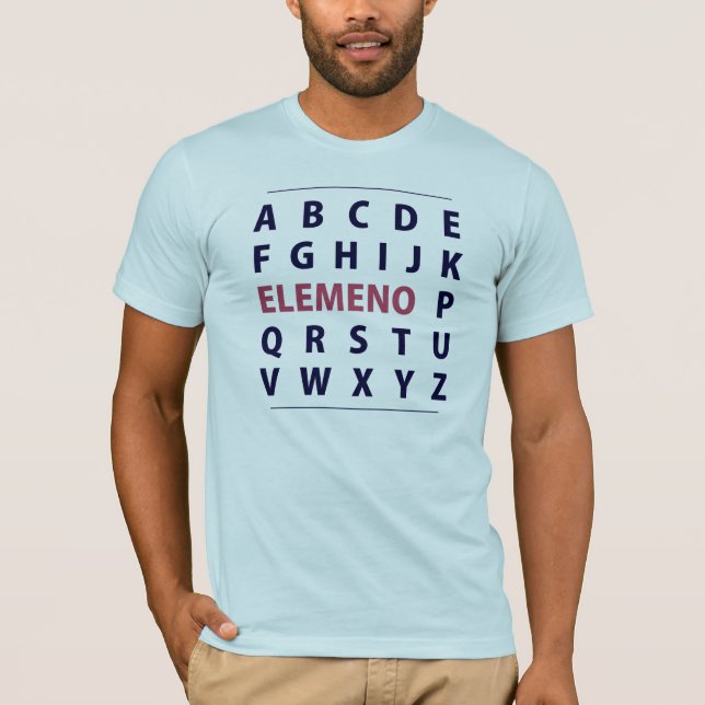 T-shirt Chanson d'Alphapbet ELEMENO de l'anglais (Devant)