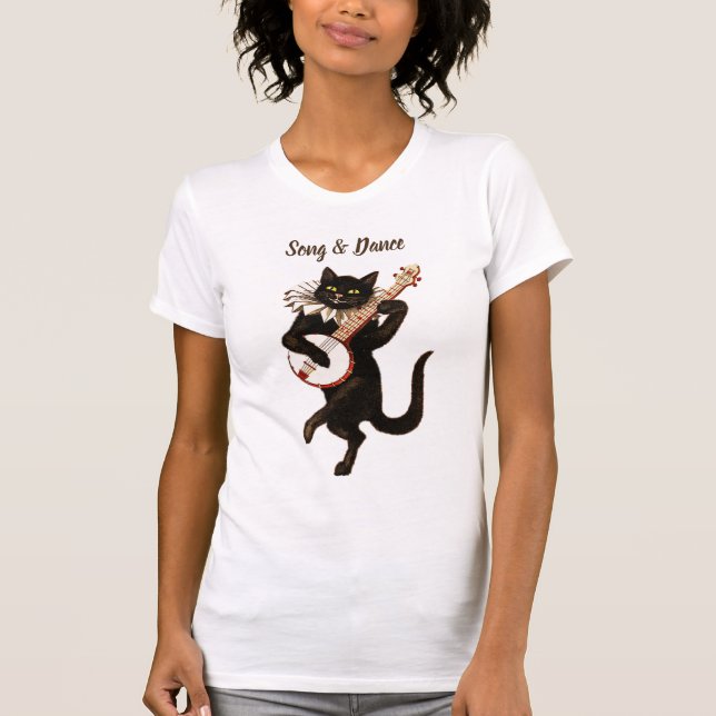 T-shirt Chanson & Danse musical chat tee - shirt (Devant)