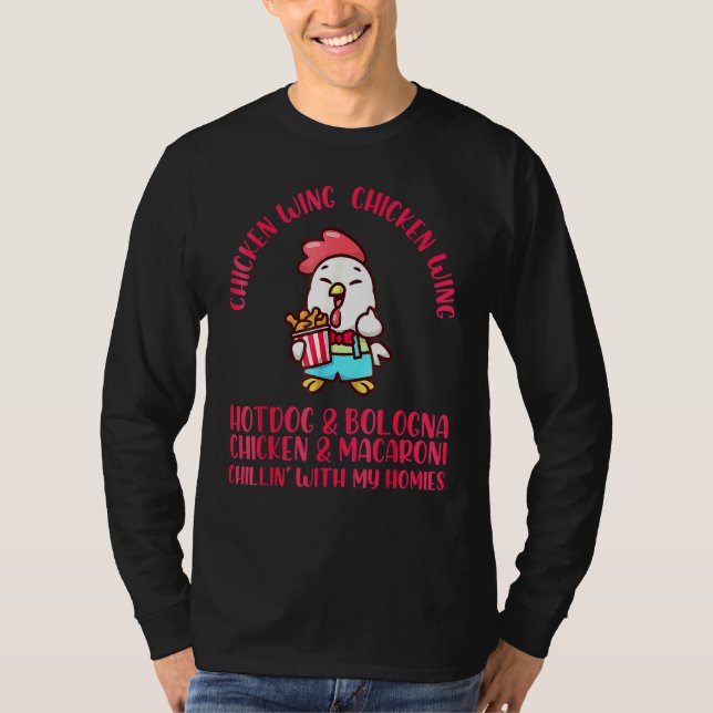 T-shirt Chanson de poulet de l'aile de poulet Hot Dog Bolo (Devant)