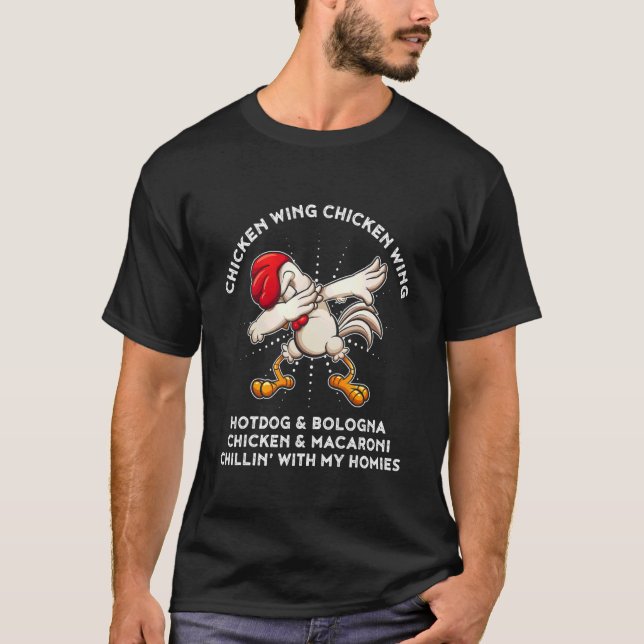 T-shirt Chanson de poulet Wing Lyric Hot Dog Bologne Macar (Devant)