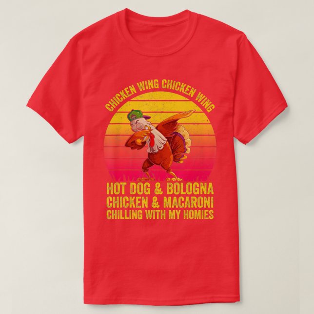T-shirt Chanson drôle de poule d'aile Lyrique Hot Dog Bolo (Design devant)