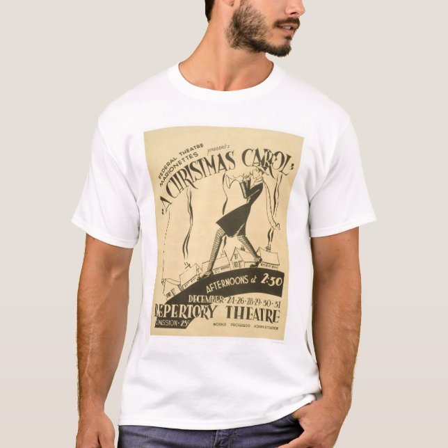 T-shirt Chant de Noël de Dickens WPA 1938 (Devant)
