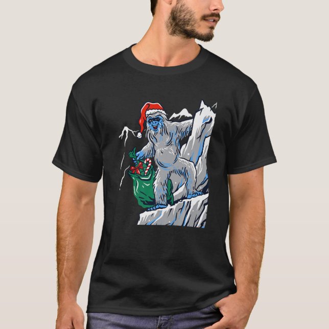 T-shirt Chant de Noël moche Yeti Père Noël (Devant)