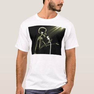 T-SHIRT CHANT SQUELETTIQUE DE RAYON X SUR LA RÉTRO MIC -