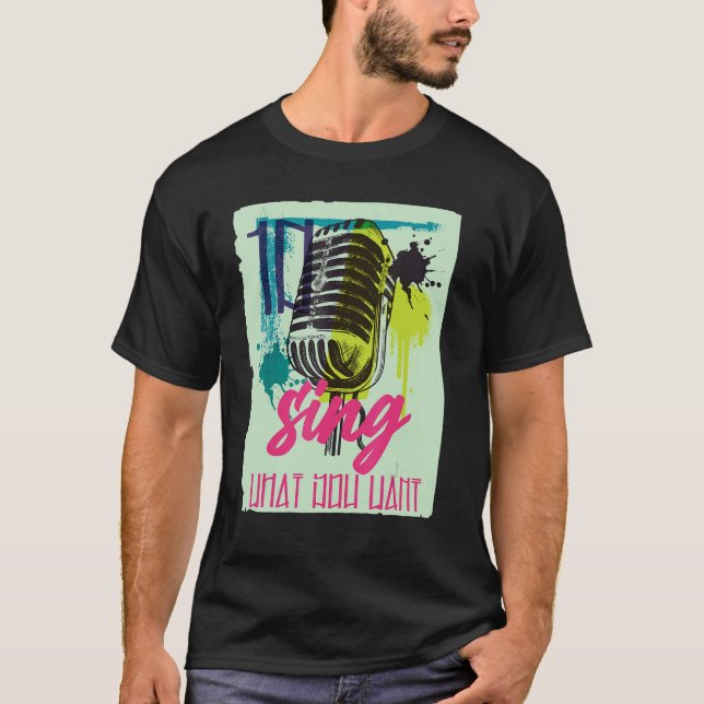 T-shirt chanter ce que vous aimez la musique Microphone 1 (Devant)