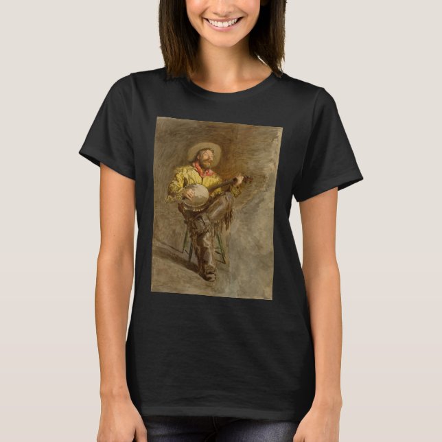 T-shirt Chanter Espagnol Cowboy à Banjo jouer à la chanson (Devant)