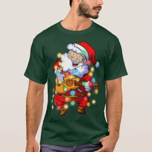 T-shirt Chanter la guitare Père Noël pour garçons Filles A