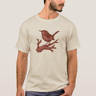 T-shirt Chanter Wren sur l'arbre mort