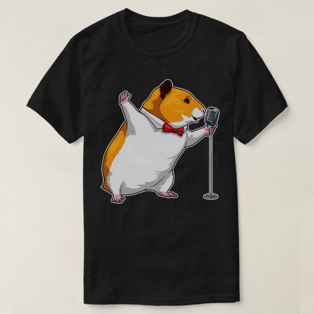 T-shirt Chanteur Hamster Microphone Musique 1 (Design devant)