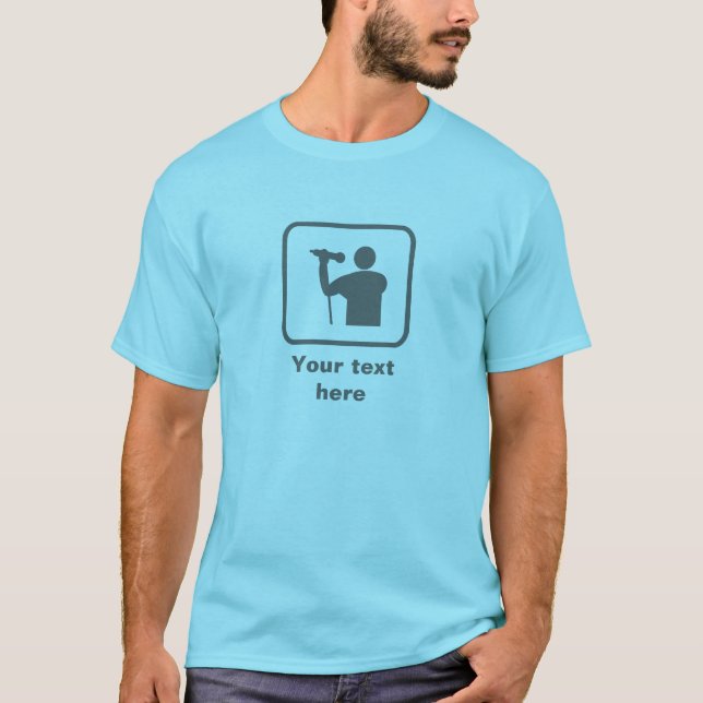 T-shirt Chanteur — Logo gris — Personnalisable (Devant)