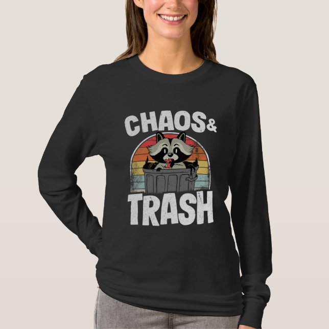 T-shirt Chaos & Trash Garbage Panda Raccoon  3 (Devant)