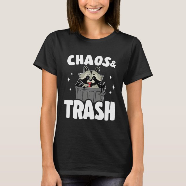 T-shirt Chaos & Trash Garbage Panda Raccoon  6 (Devant)