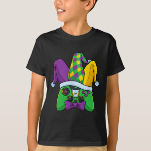 T-shirt Chapeau de bouffon de manette de jeu vidéo Mardi G