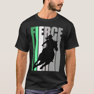 T-shirt Chapeau de Cowgirl Féroce Course de Tonneau Thème