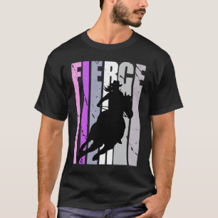T-shirt Chapeau de Cowgirl Féroce de Course de Tonneau Fil