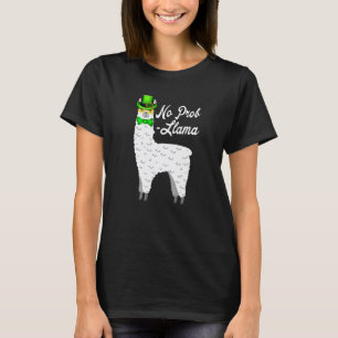 T-shirt Chapeau de lutin irlandais Llama Pas de problème S